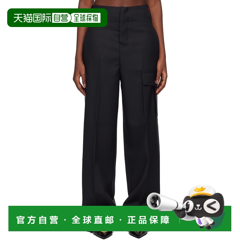 1h可退 潮奢 Ami Paris 女士 海军蓝 Straight Fit 长裤 FTR513WV