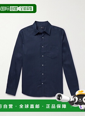 1h可退 潮奢 Dunhill 登喜路 男士 亚麻衬衫 DU25RG161AX410