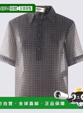 FENDI 女士衬衫 FS8240AUP5F1RXA SS2025 灰色 Printed silk blen
