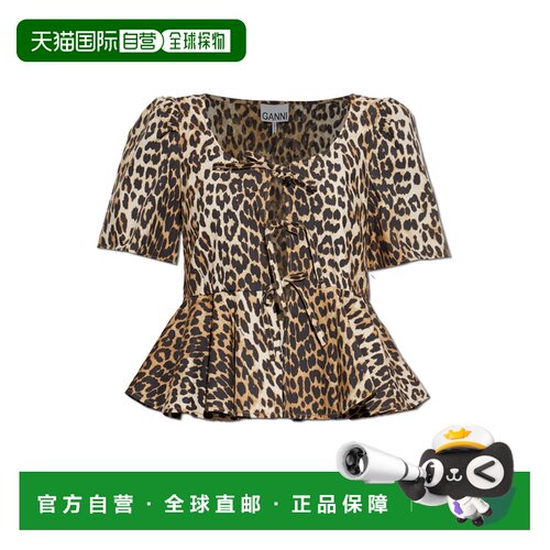 GANNI 女士背心吊带 A10404446479859 AW2026 棕色 Top with anim