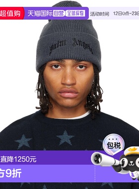 1h可退 潮奢 Palm Angels 棕榈天使 男士 灰色 Curved Logo 毛线