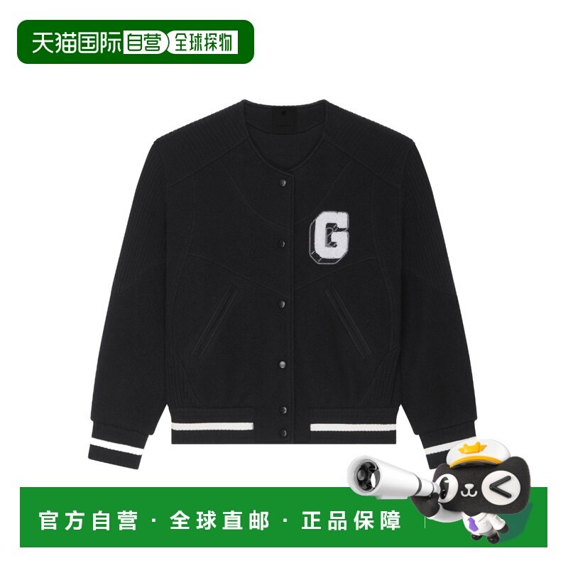 GIVENCHY 女士西服 BW00N44ZKF001 CO 黑色 长袖罗纹羊毛休闲夹克