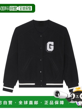 GIVENCHY 女士西服 BW00N44ZKF001 CO 黑色 长袖罗纹羊毛休闲夹克