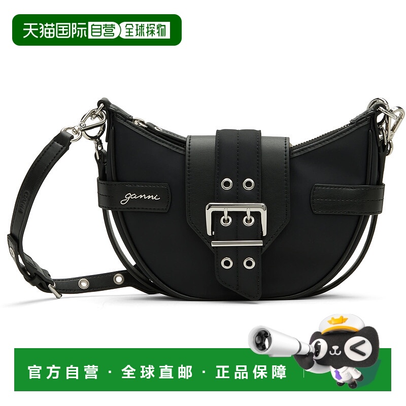 1h可退 潮奢 GANNI 甘尼 女士 黑色小号 Bucky 单肩包 A6134