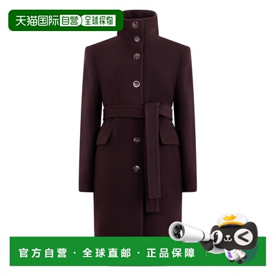 PINKO 女士大衣 107521A3FGRR7 AW2026 棕色 Coat with belt长袖