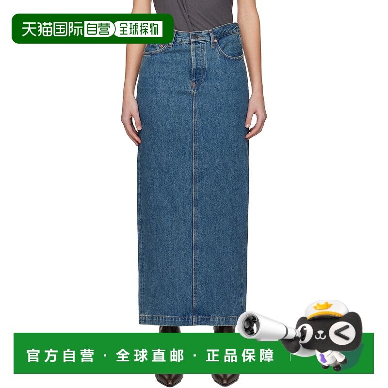 1h可退 潮奢 WARDROBE.NYC 女士 蓝色 Column 牛仔半身裙 W2097PC