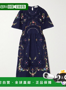 1h可退 潮奢 SEA 海洋 女士 Edwina 花朵蕾丝边刺绣棉质中长连衣