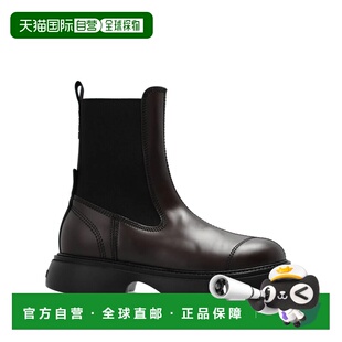 GANNI 女士高跟鞋 S2620890 AW2024 黑色 圆头短筒靴