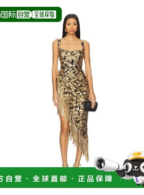 潮奢 For Love & Lemons 女士 Anisa 不对称连衣裙 CD3649HO24GOL