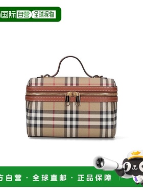 BURBERRY 女士手拿包 8120525A9534 SS2026 浅棕色 CHECK VANITY