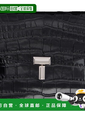 1h可退 潮奢 toteme 女士 黑色 T-Lock Croco-Embossed 卡包 251W