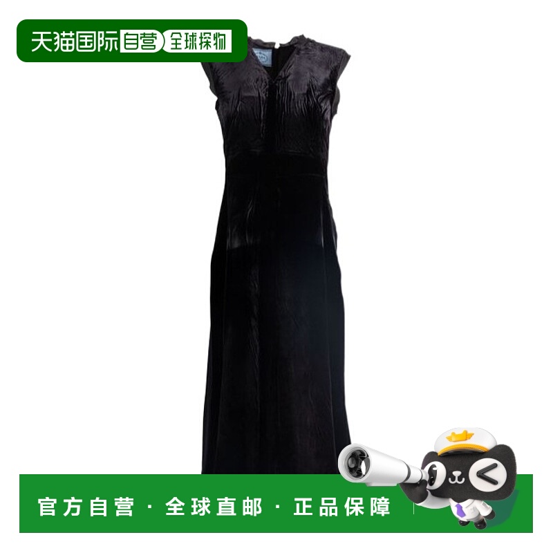 1h可退 PRADA 女士连衣裙 P3Q20GE21SOOOF0002 SS2025 黑色真丝
