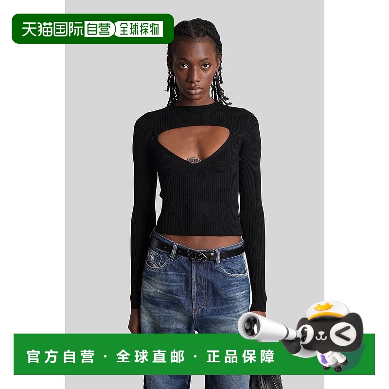 1h可退 DIESEL 女士T恤 429783A189040PLBF AW2025 黑色 Diesel M