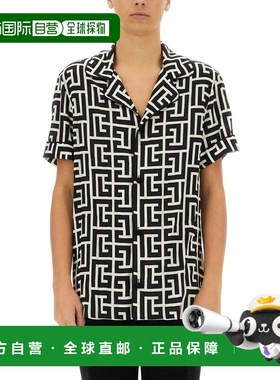 BALMAIN 男士衬衫 FH1HN011VD01GFE AW2025 黑色男装