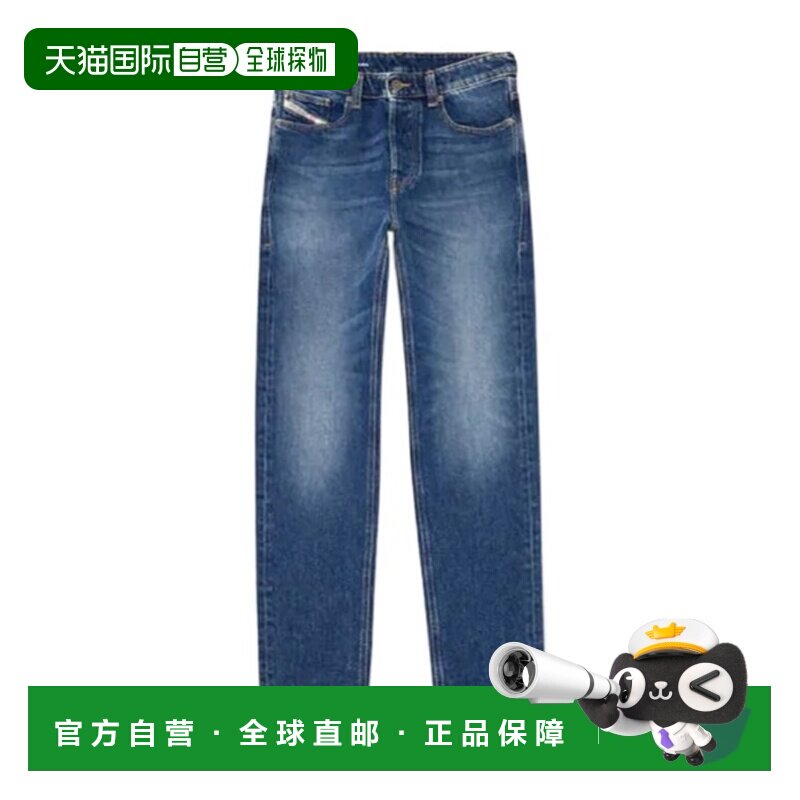 1h可退 DIESEL 女士牛仔裤 A0701909L2101 CO 蓝色直筒裤 - 实物图