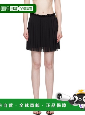 1h可退 潮奢 Ami Paris 女士 黑色刀褶短裙 FSK153PL0027半身裙