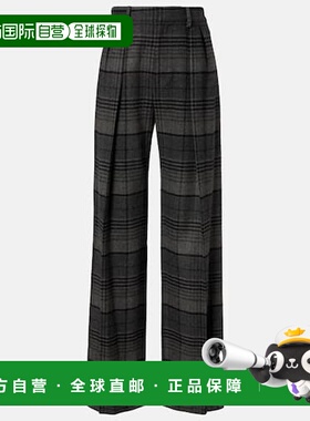 1h可退 潮奢 ralph lauren 拉尔夫劳伦 女士 Jody 格纹羊毛阔腿裤