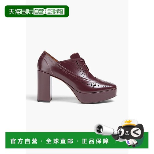 1h可退 潮奢 ZIMMERMANN 女士 镭射切割皮质防水台粗革皮鞋 0410F