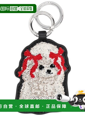 GANNI 女士钥匙扣 B3010032099 SS2026 黑色 DOG BOW KEYRING