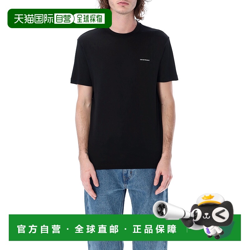1h可退 EMPORIO ARMANI 男士T恤 8N1TD81JUVZ0999 CO 黑色短袖