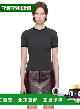 1h可退 潮奢 Courreges 女士 灰色 Heritage T 恤 125JTS017JS020