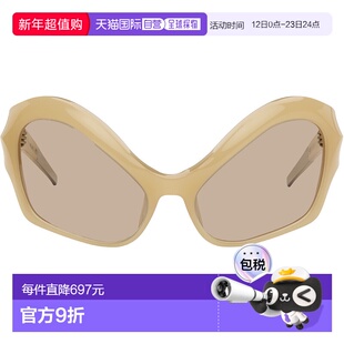 1h可退 潮奢 Mugler 穆勒 女士 驼色 Cat Eye 太阳镜 25S10AC0003