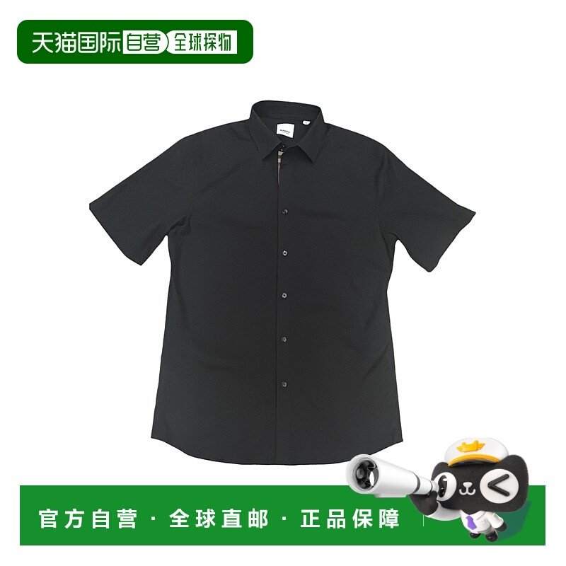 BURBERRY 男士衬衫 80842801 AW2024 黑色 短袖衬衫