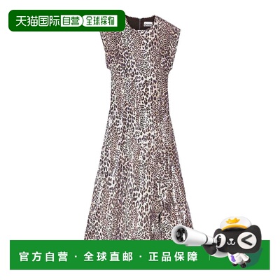 GANNI 女士连衣裙 T4181943 SS2025 黄色 Long dress with leopar
