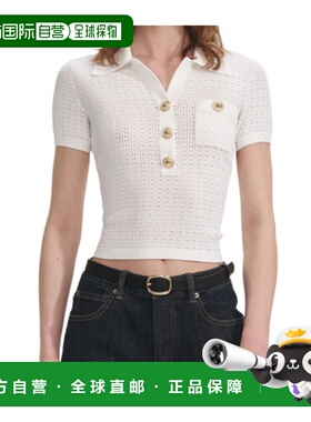 1h可退 SELF-PORTRAIT 女士针织衫 PF25095TW AW2025 白色 网眼针