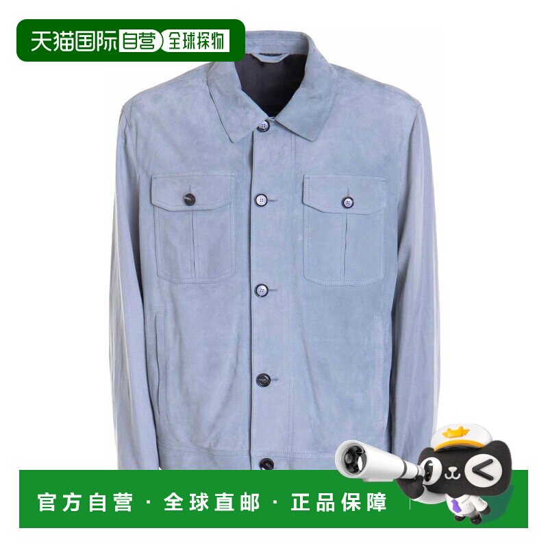 BRIONI 男士皮衣 PLBT0LP97103900 SS2024 灰色 Leather Jacket