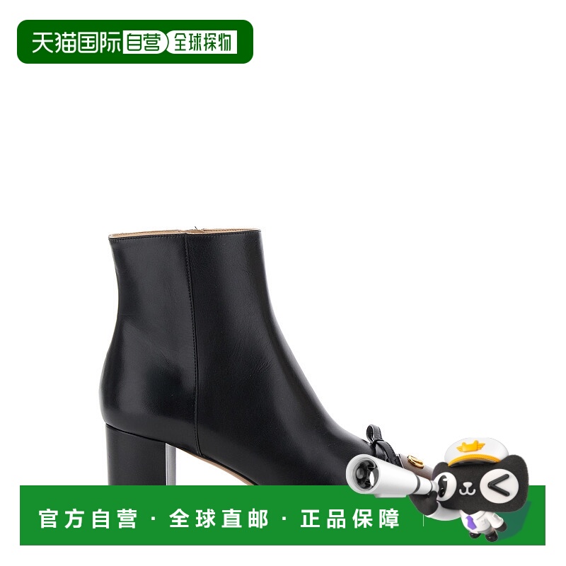 1h可退 潮奢 Valentino 华伦天奴 女士 黑色皮质靴子 7W2S0ML4DDT