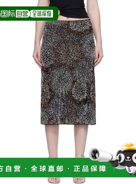 1h可退 潮奢 Rabanne 女士 黑色 Pearl Crepe 半身裙 26PCJU153PO