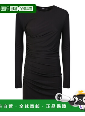 DSQUARED2 女士连衣裙 S75CV0586S24383900 黑色 长款长袖连衣裙