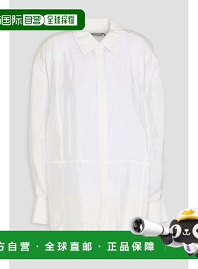 1h可退 潮奢 Simkhai 女士 Laylah 织纹绸缎衬衫 2242034PWHITE