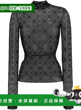 1h可退 MARINE SERRE 女士T恤 WTO388ACJER0005BK99BLACK