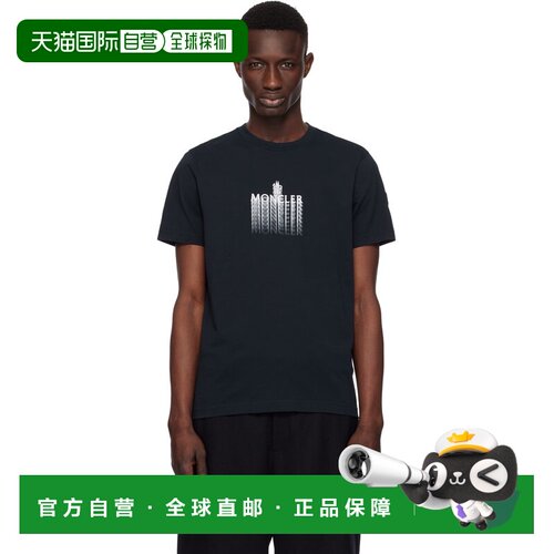 Moncler 盟可睐 男士 海军蓝 Faded Logo Cotton T恤 K10918C0002