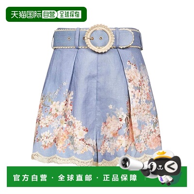 1h可退 潮奢 ZIMMERMANN 女士 Clear 蓝色短裤 3558ASS255TLBLBTF