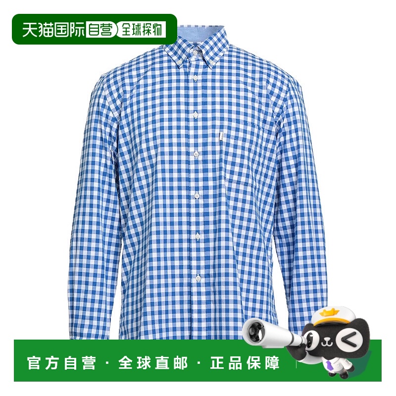 1h可退 潮奢 Barbour 巴伯尔 男士 格纹衬衫 blue蓝色 舒适时尚