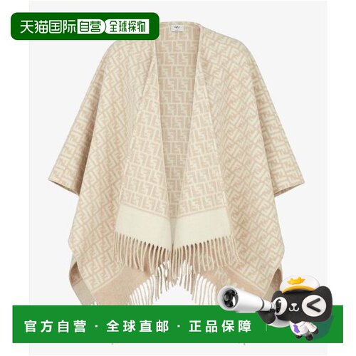 FENDI 女士西服 FXX723AQCWF0QB9 SS2025 花色徽标羊毛 斗篷外套