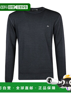 1h可退 ETRO 男士针织毛衣 1M50097350200 AW2018 黑色 圆领针织