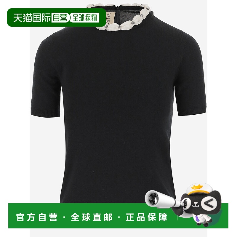 1h可退 VALENTINO 女士针织衫 7B3KC66B9ED0NO AW2025 黑色羊毛