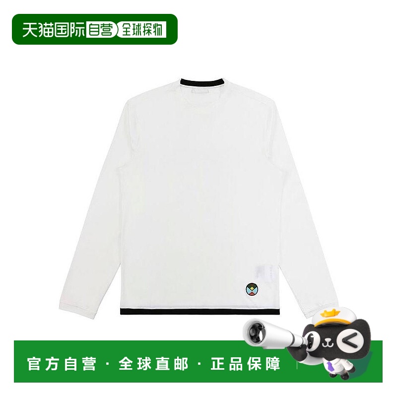 1h可退 PRADA 男士T恤 SJN2021PZ2BOAZO AW2021 白色 徽标细节T恤