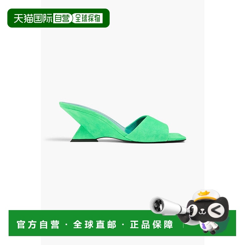 1h可退 潮奢 The Attico 女士 Cheope 荧光色绒面革凉拖 232WS605
