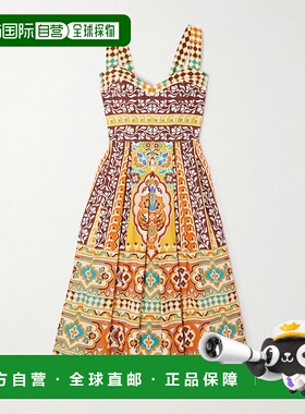 1h可退 潮奢 Etro 艾特罗 女士 印花府綢中長洋裝 WRHA025399SP5F