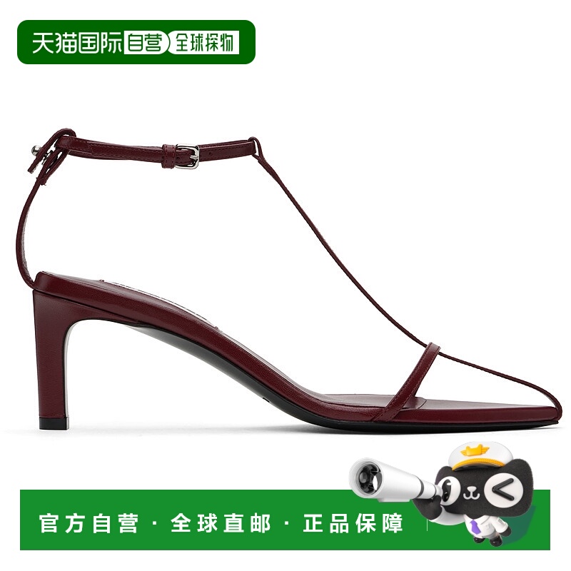 1h可退 潮奢 Jil Sander 吉尔 桑达 女士 酒红色 High 凉鞋 J16WL