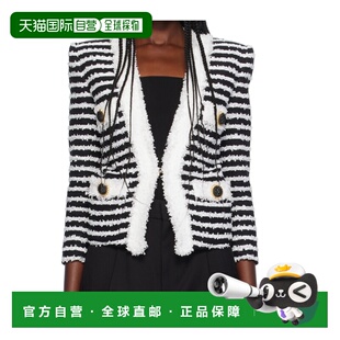 黑色 BALMAIN AW2024 DF1SK666MF24EAB 粗花呢休闲外套 女士西服