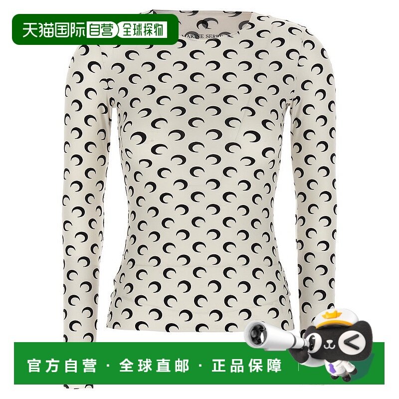 1h可退 潮奢 Marine Serre 女士 圆领T恤 WTS006ACJER0001