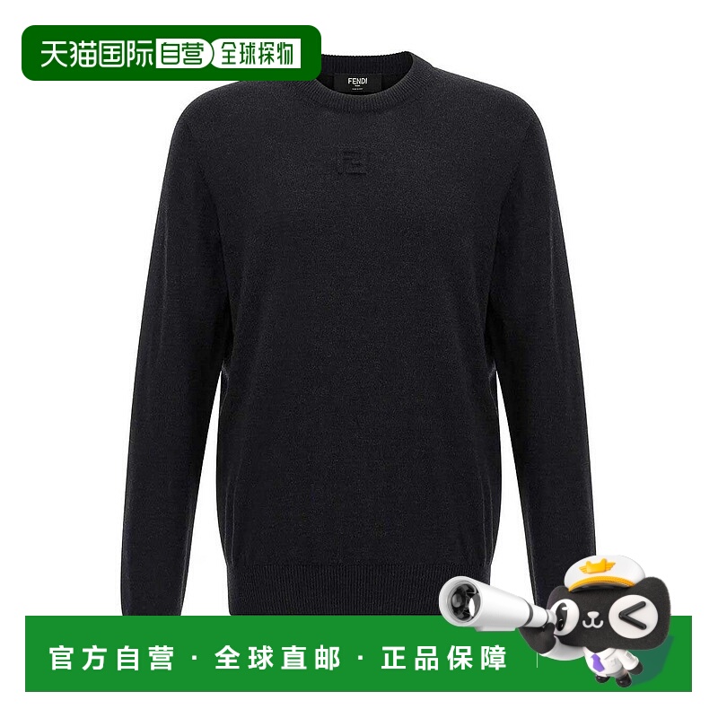 1h可退 FENDI 男士针织衫 FZX091ASH3F0TY3 AW2025 灰色 GIROCOLL
