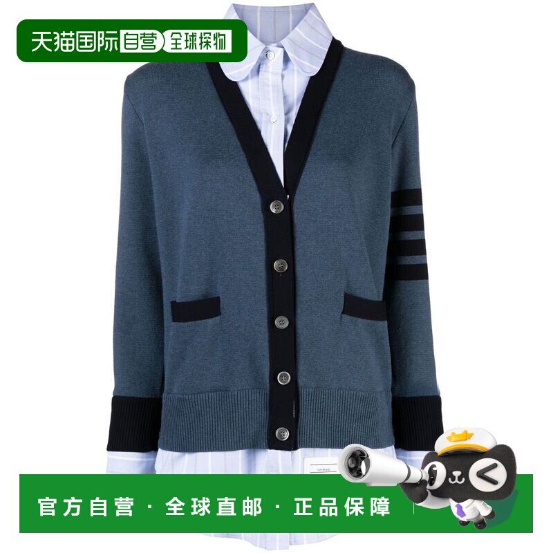 1h可退 THOM BROWNE 女士针织毛衣 FKC534AY3007435 CO 蓝色开衫