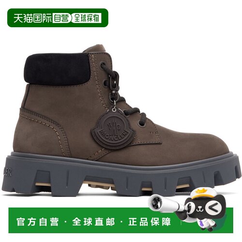 Moncler 盟可睐 男士 棕色 Peak City Nubuck & Suede Lace-Up 踝